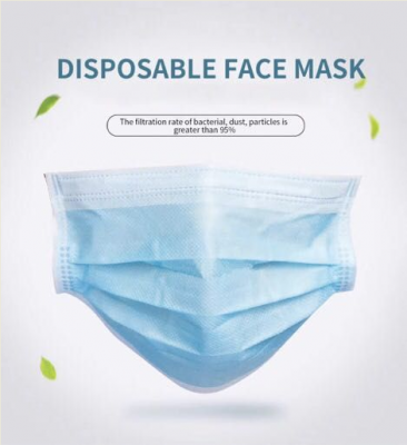 3 Couche jetable, masque pour le visage